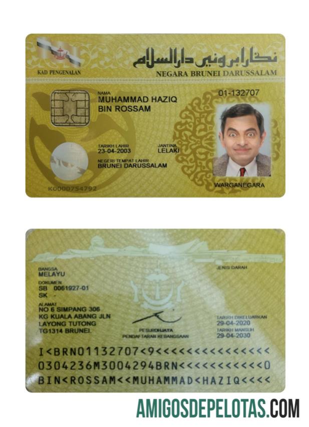 Brunei ID Card exemplo